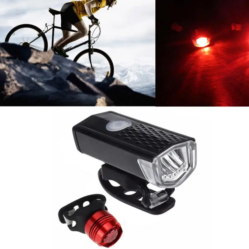 

Super Bright LED Bicycle Light Suit USB Charging Mountain Bike Front And Rear Light Waterproof Cycling Safety Warning Taillamp