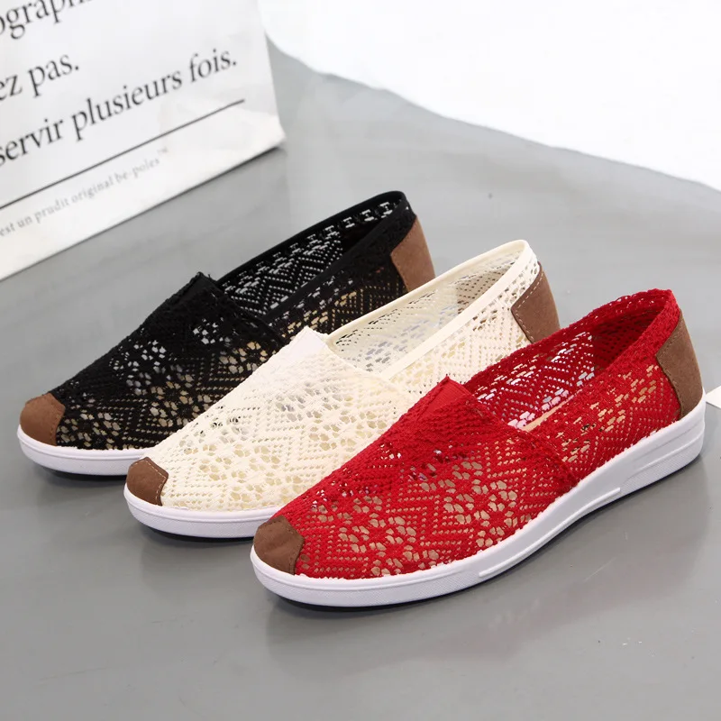 

Old Beijing cloth shoes women's flat bottom net surface hollowed out fisherman's shoes new summer sandals women's net shoes