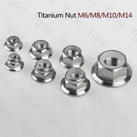 tgou titanium nut flange nylon lock nuts m6 m8 m10 m12 m14 for bicycle motorcycle