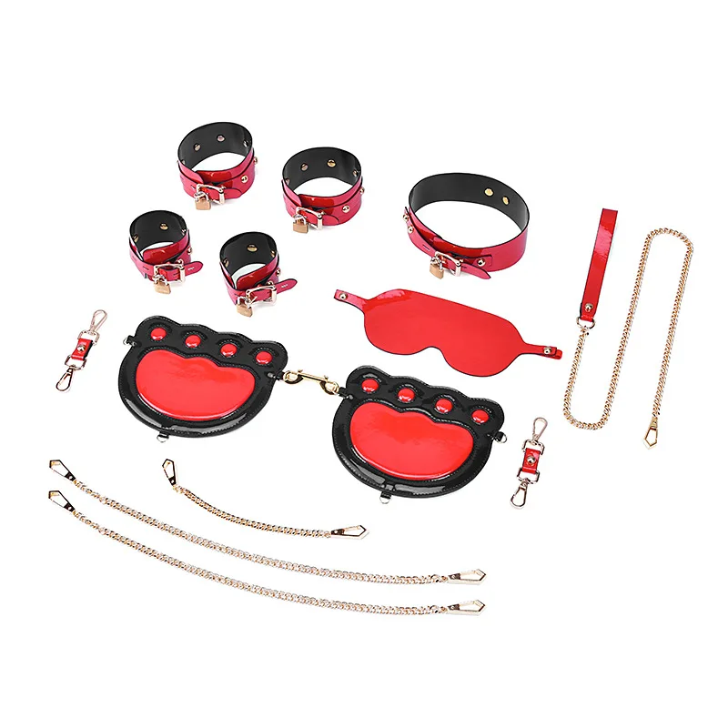 New Arrival 11pcs Erotic Sex Products for Couples Adults BDSM Sex Bondage Set Sex Handcuffs Eye Mask Knee Pad Necklace Sex Toys