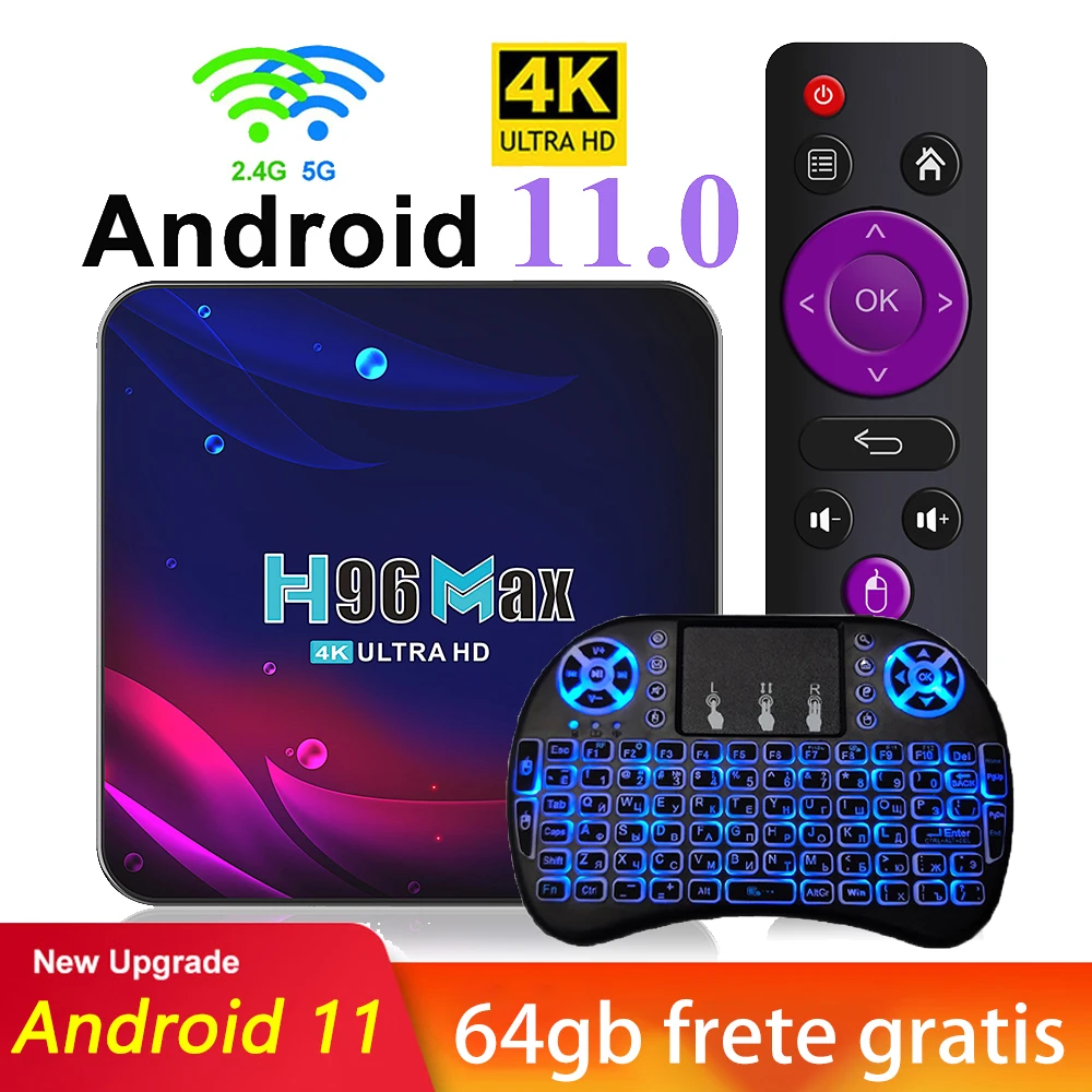 LEMFO H96 MAX V11 тв приставка андроид 11 4G 64GB к 2021 4K RK3318 Rockchip tv box android WIFI телевизору Гугл