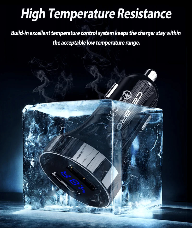 Обновленное автомобильное зарядное устройство с двумя usb-портами QC 3,0 2,0 2 USB порта автомобильное зарядное устройство для телефона автомобильный адаптер быстрой зарядки для samsung S10 S9 S8 plus