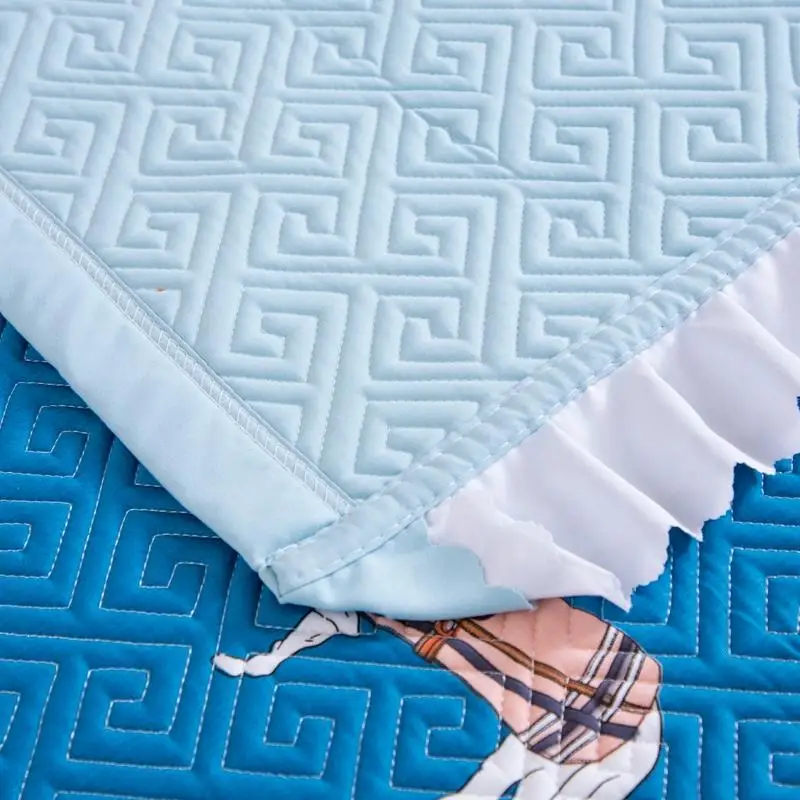 

Cotton Latex Bed Cover 3 PCS Luxury 3 Layers Bedding Sets Cool Mattress Cover Protection Bed Fitted Sheet Pillowcase Thai Latex