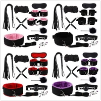 10pcs bdsm adult sex toys plush handcuffs strap whip rope sexy bed restraints bandage couples sex toys sexual toy adult kits hot