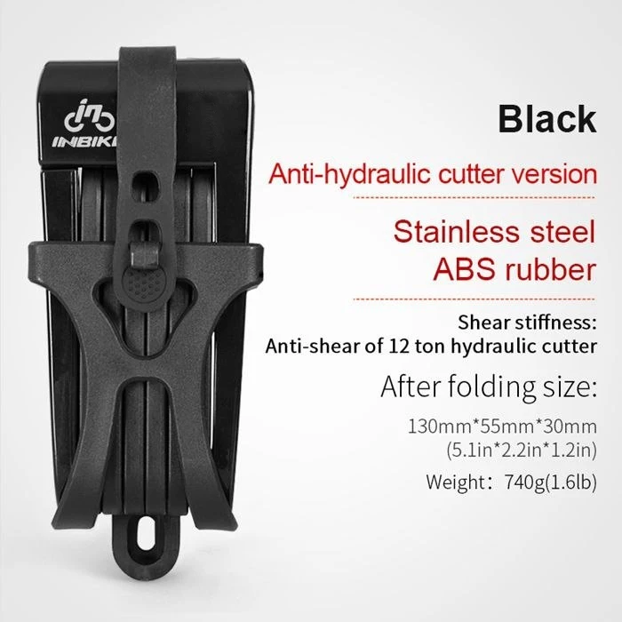 Updated Black Складной велосипедный замок Анти-сдвиг 12 тонн гидравлический резак Противоугонный мотоциклетный замок candado Электрический велосипед часть цепи Замок - Цвет: Updated Black