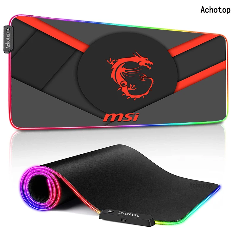 

RGB 90x40cm Msi Mousepad Gaming Mouse Pad Carpet Pc Computer Gamer Accessories LED Large Mat Laptop Desk Protector Pads MouseMat