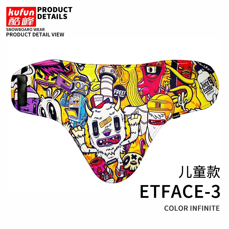 Adult Ski bicycle Face Mask Cycling Winter Warm bike Scarf Protection half Face Mask Snowboard Hood Balaclavas mens kids women - Цвет: child 3 cartoon