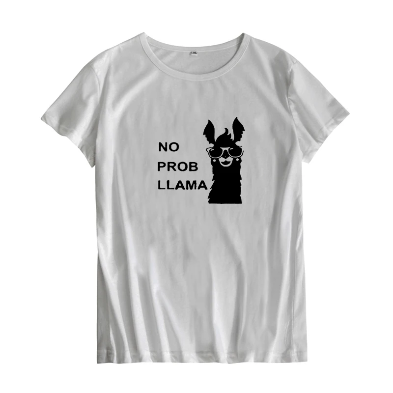 Забавная женская футболка Llama 2018 летняя с коротким рукавом и забавным мультяшным