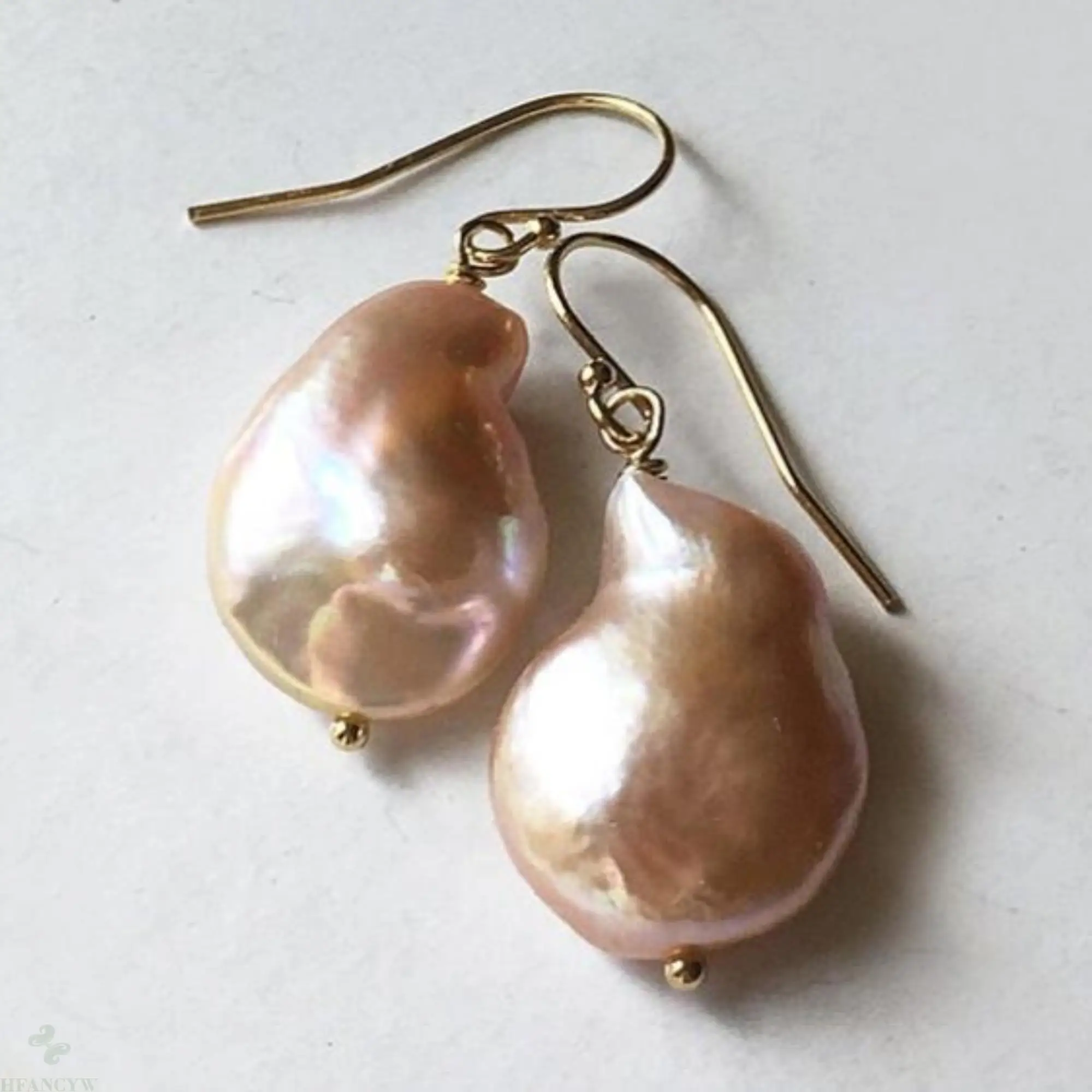 Розовые фиолетовые серьги с барочным жемчугом серебряные Висячие Крючки