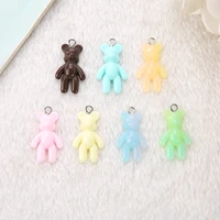 20pcs 1524mm mini violent bear charms glitter flatback resin craft jewlery findings for necklace pendant keychain diy making
