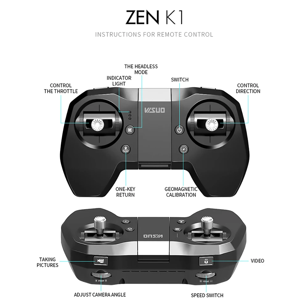 VISUO ZEN K1 gps бесщеточный Радиоуправляемый Дрон 4K с двойной камерой 5G wifi фильтр для красоты Optiacal Flow Figure Follow RC Quadcopter