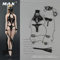 16 scale accessory black leather lingerie underpants bound sets for 12 inches female figure body