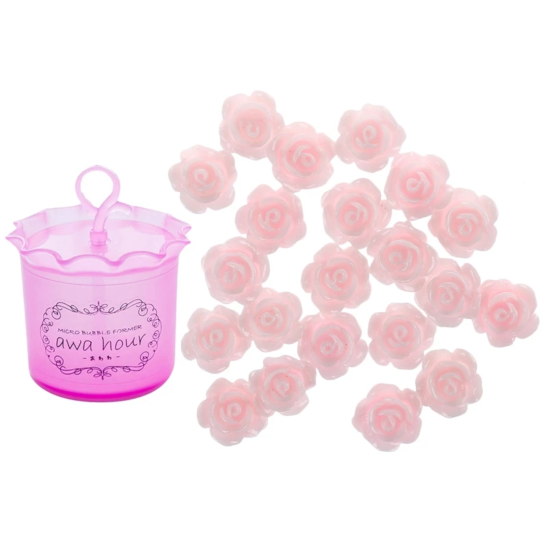 20 шт. 3D розовый маленький цветок розы с украшением для ногтевого дизайна и 1