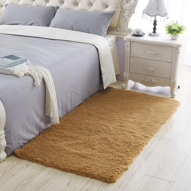 Khaki High Quality Big Size Bathroom Carpet Floor Rug Bedroom Kitchen Bathroom Mat Sofa Rug 1pcs Rectangle Solid Bath Mat Doorway Rug - Цвет: Khaki