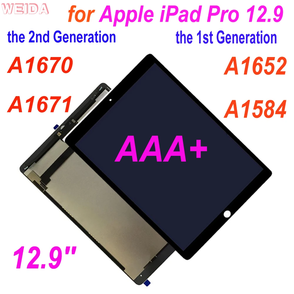 AAA+ LCD for 12.9” Apple iPad Pro 12.9 A1652 A1584 /12.9'' 2nd A1670 A1671 Touch Screen Digitizer Assembly for Ipad Pro 12.9 LCD