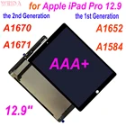 AAA + ЖК-дисплей для 12,9 дюймового Apple iPad Pro 12,9 A1652 A158412,9 дюйма 2nd A1670 A1671 кодирующий преобразователь сенсорного экрана в сборе для Ipad Pro 12,9 LCD