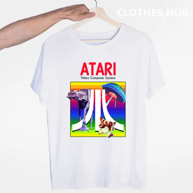 Футболка для любителей аркадных игр Atari с круглым вырезом и короткими рукавами