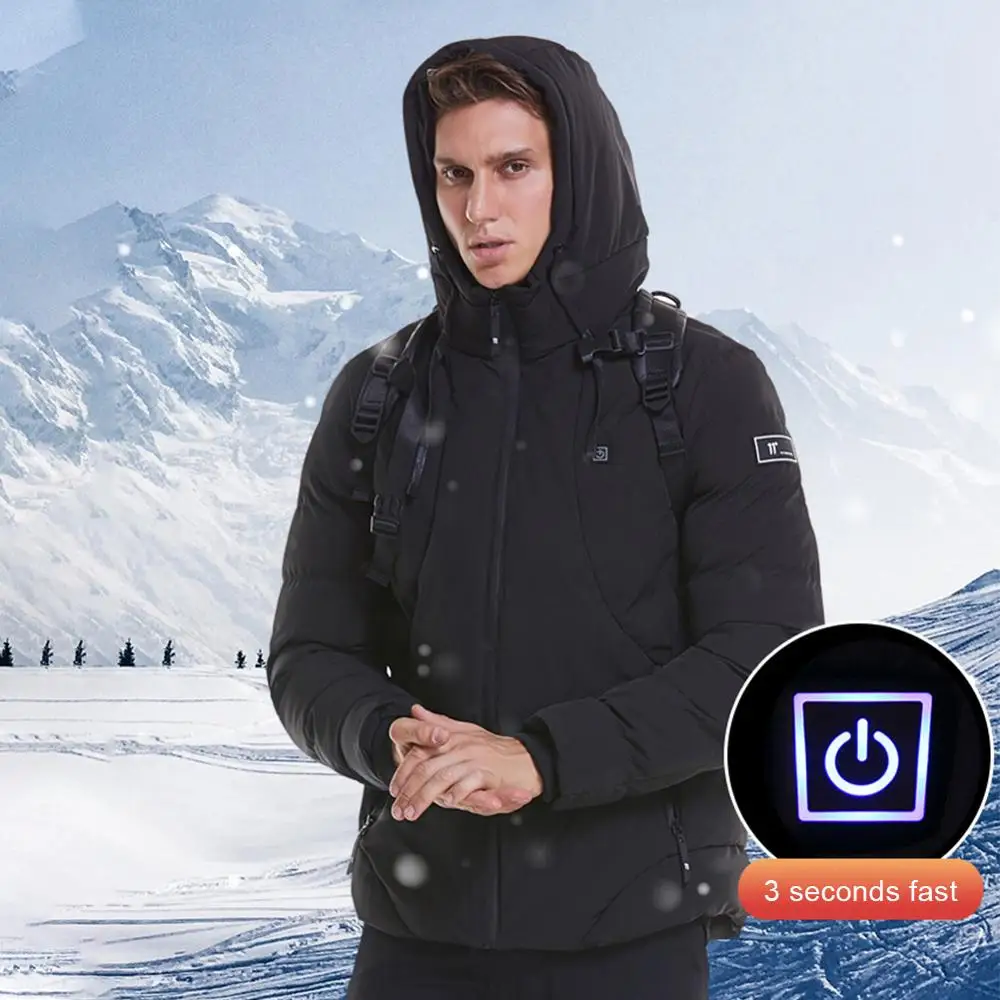 Зимняя куртка с электрическим подогревом жилет USB зарядкой теплый тканевый и