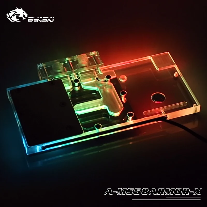 bykski full cover graphics card block use for msi rx580 armor gaming x copper radiator water block free global shipping