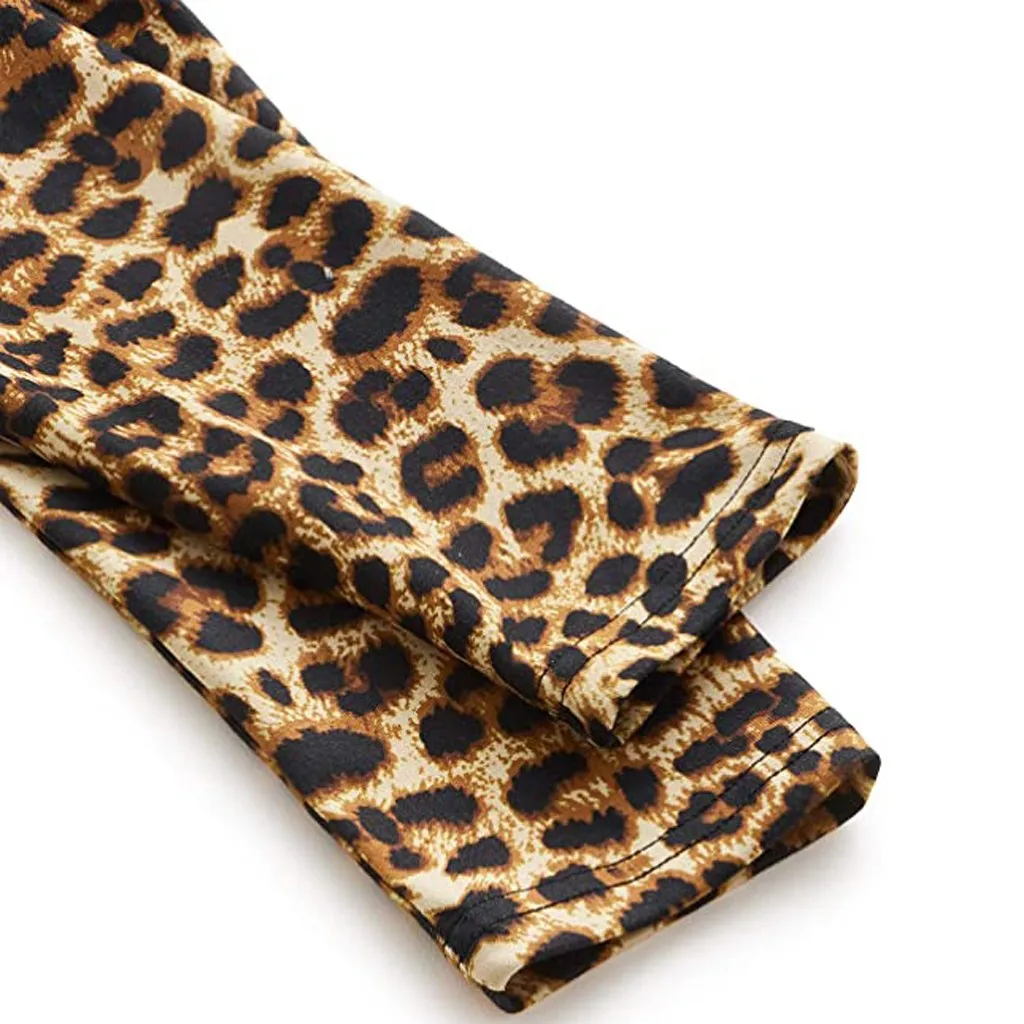 Женская Повседневная Толстовка с капюшоном леопардовым принтом открытыми