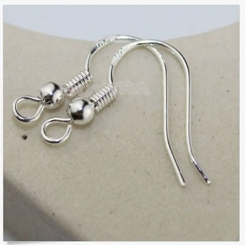 

100pcs Silver Plated Earring Hooks Silver Earring Base Supplies for Jewelry Finding