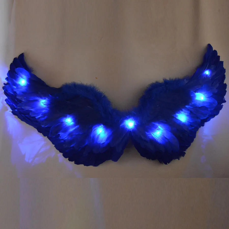 wing dark blue Светодиодный светильник; светящаяся юбка-пачка принцессы с крыльями ангела для девочек; карнавальный Свадебный костюм; Светящиеся вечерние юбки на Рождество; Navidad; Хэллоуин - Цвет: wing dark blue