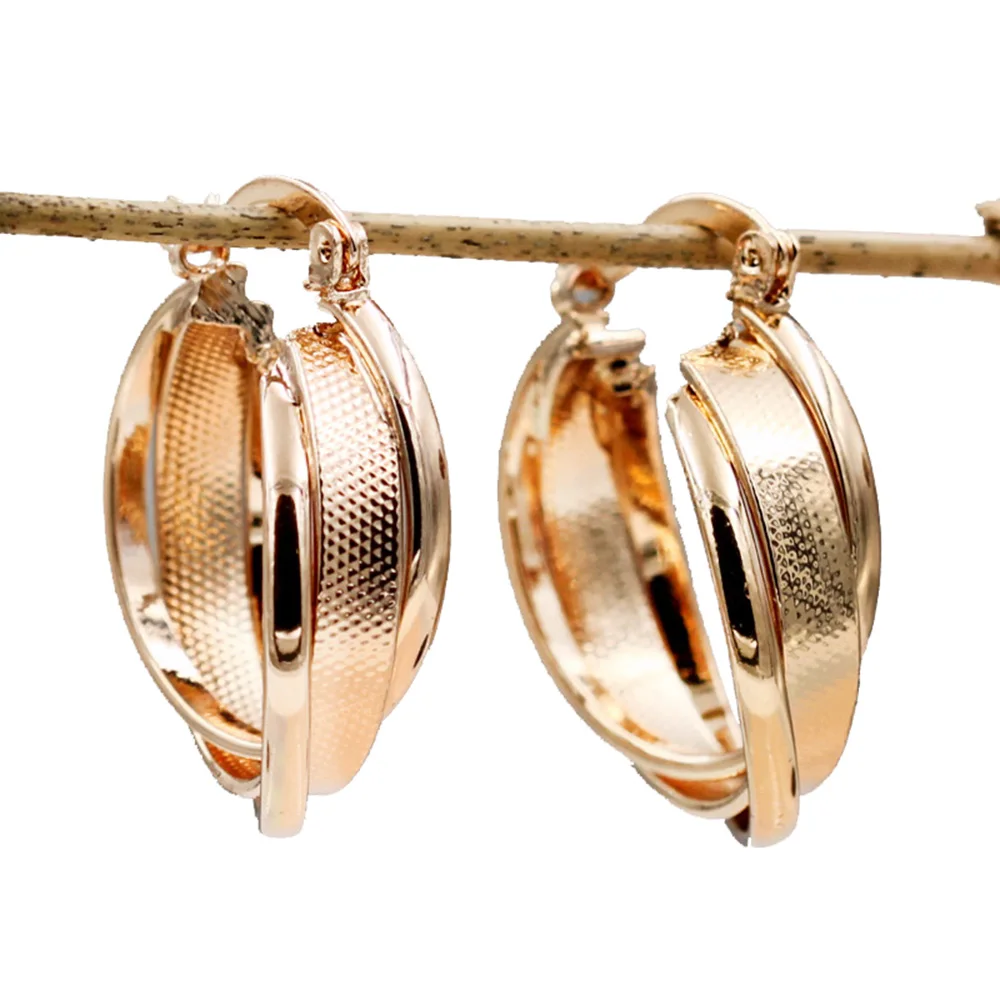 Модные серьги для женщин золотого цвета круглые золотые кольца свадебные