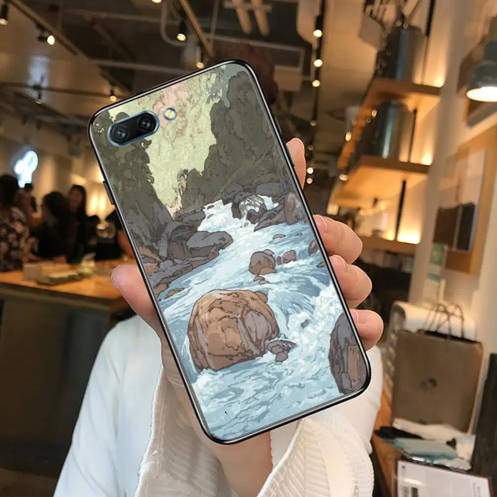 

Japanese scenery Cartoon clear Phone Case For Huawei Honor 10 9 8 7 N Pro Lite A C RU Black Etui Coque Hoesjes comic fashion