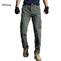 zyyong mens tactical pants cotton trousers many pockets outdoor wear resistant breathable military style casual mens overalls