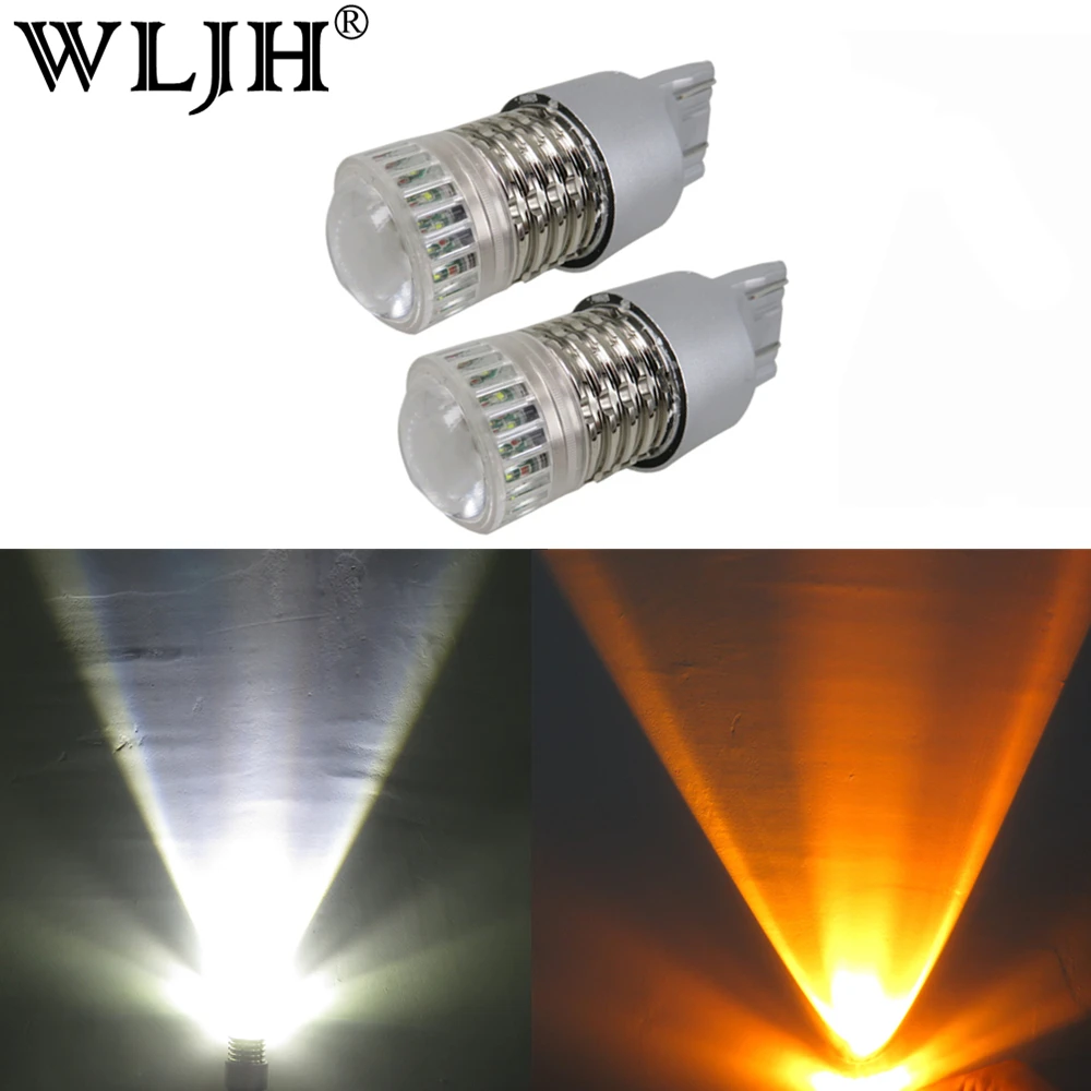 WLJH 2x 1000lm 40W светодиодный 7443 W21W T20 автомобильная лампа авто внешний белый Янтарный