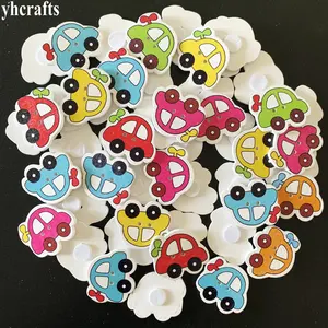 50 шт.лот, разноцветные деревянные наклейки на автомобиль, автомобильные пуговицы, украшение для детской комнаты, материал сделай сам, набор для скрапбукинга, шнуровка, бисероплетение
