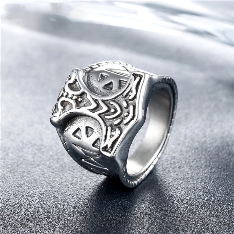 

European Style Nordic Vikings Promise Rings For Women Accessories Charm Stainless Steel Men Jewelry Cute 2021 Christmas Gift