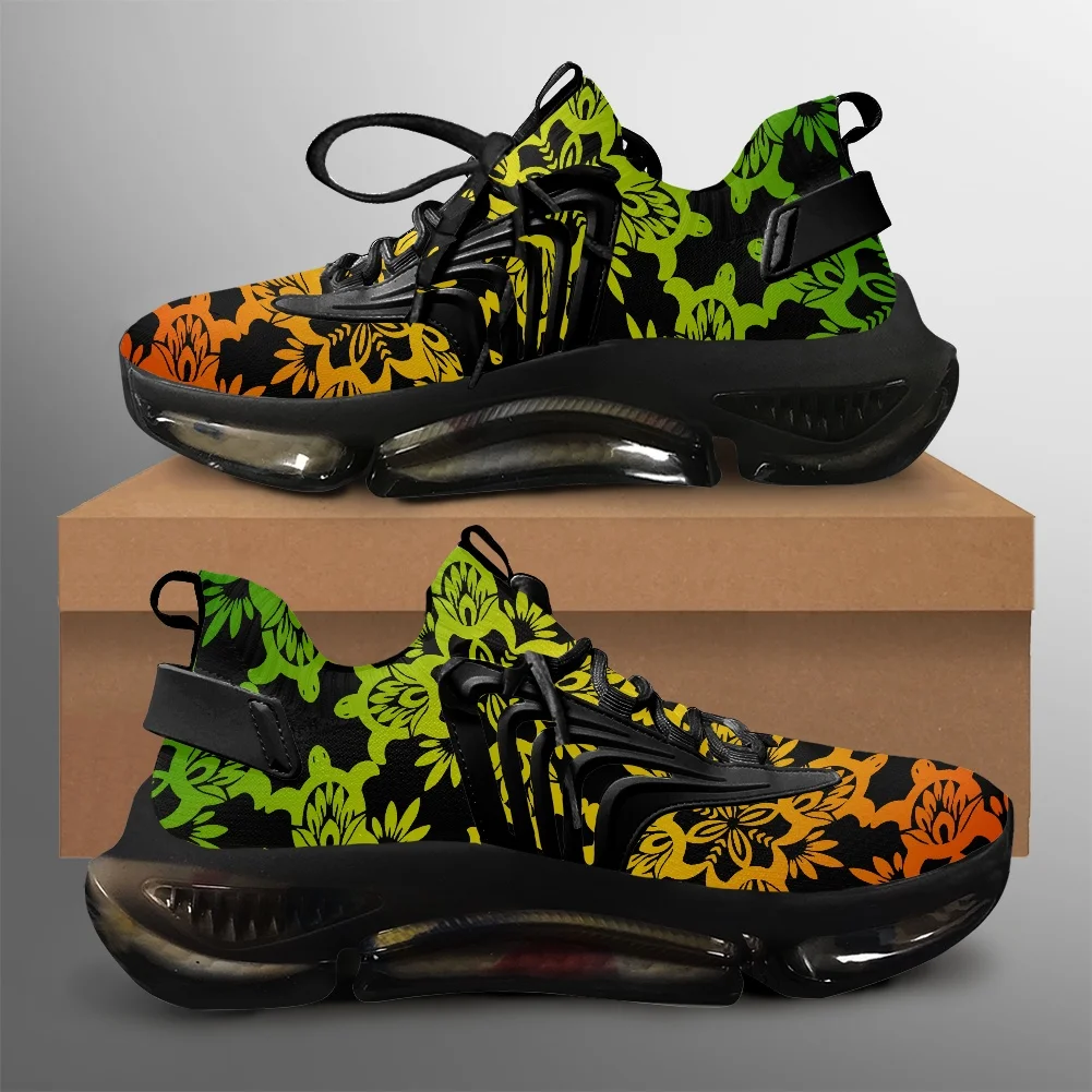 

ELVISWORDS New Trend Gradient Tribal Tattoo Prints Casual Sneakers for Men Lace Up Shoes Comfort Light Platform Shoes Zapatillas