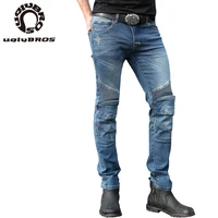 uglybros featherbed mens road driving motorcycle protective jeans motorbike pants outdoor motocross trousers size 28 44
