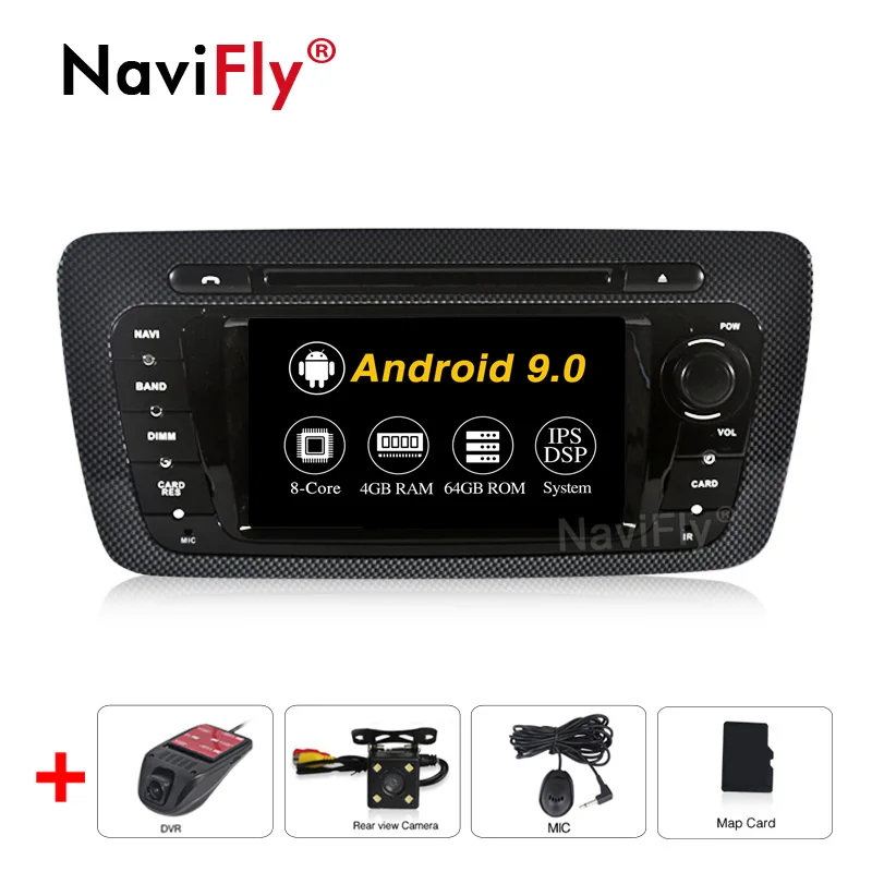 8 ядро ips DSP Android 9,0 Автомобильный мультимедийный dvd плеер радио для Seat Ibiza 6j 2009 2010 2012 2013 с can-bus поддержкой USB, SD карт памяти, WI-FI RDS gps Ibiza - Color: 8Core Camera DVR