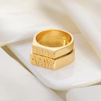 personalized carved name finger name ring punk rose gold custom old english number birth date year rings handmade jewelry gifts