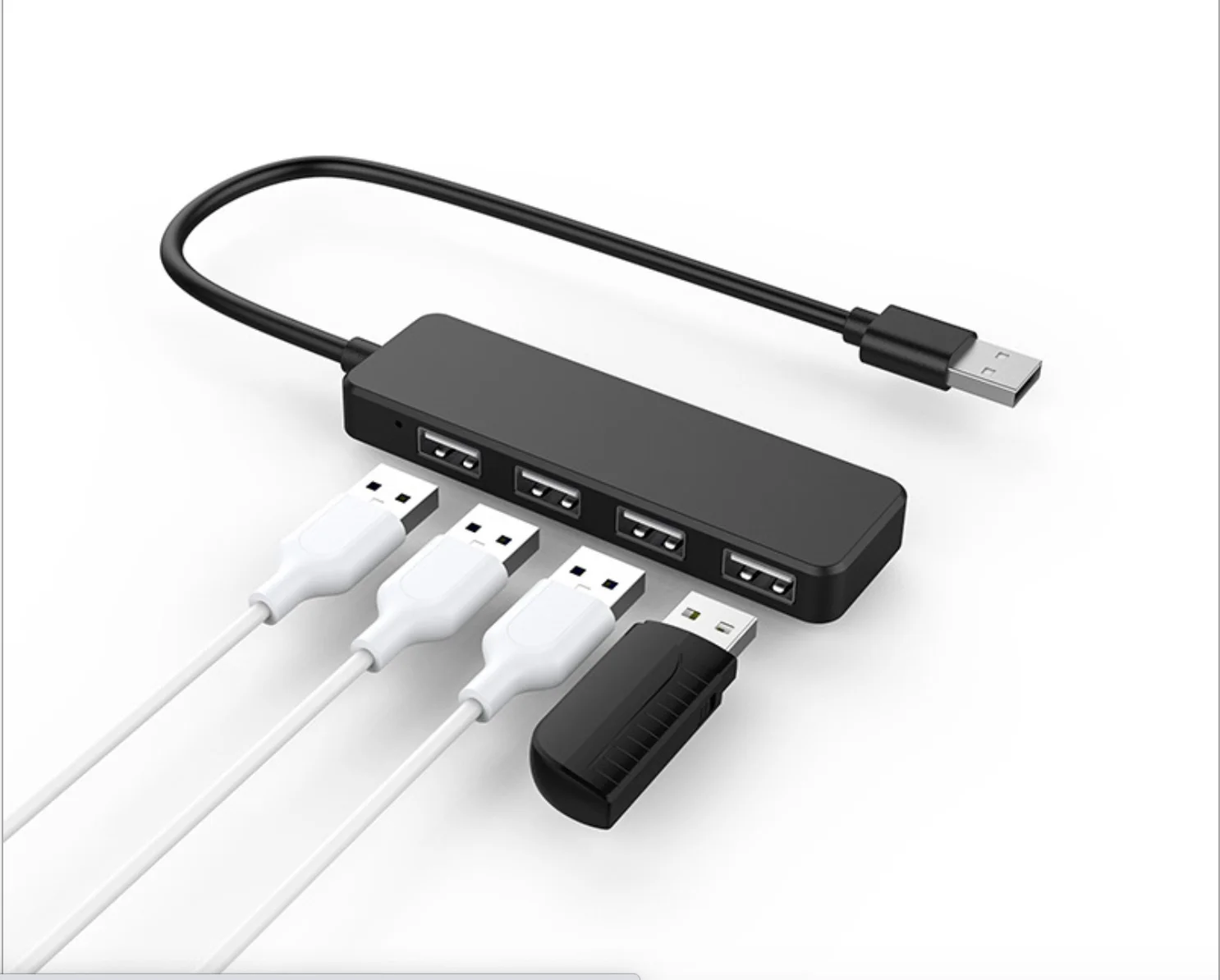 

Usb-хаб 2,0 высокоскоростной 4-портовый мультиразветвитель Расширенный адаптер для настольного ПК ноутбука