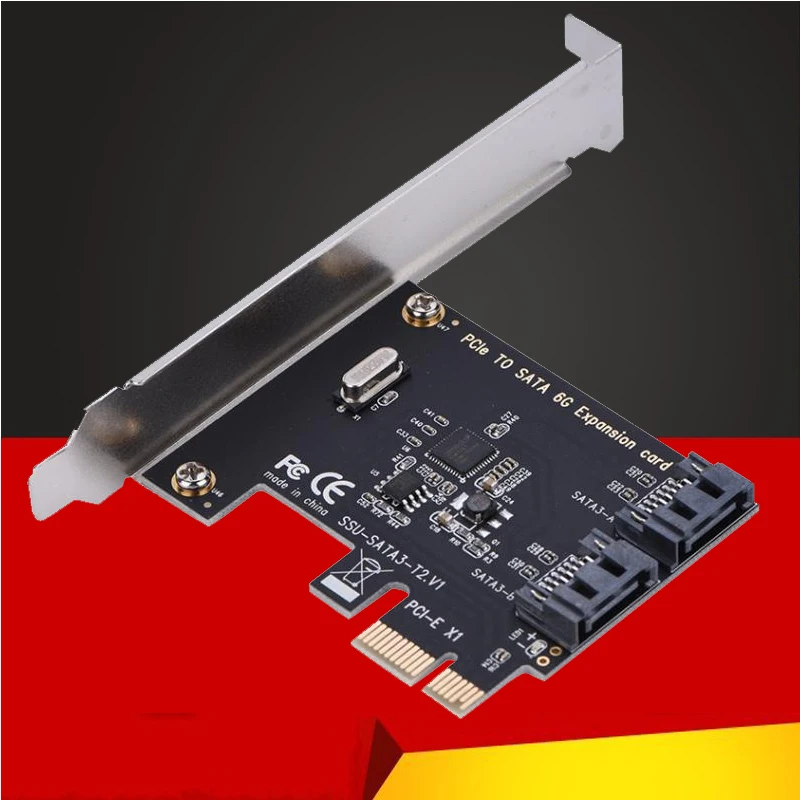 

1X 4X 8X 16X PCI-E карты PCI Express к SATA 3,0 2-портовые SATA III 6 Гбит/с платы адаптера расширения дополнительные карты