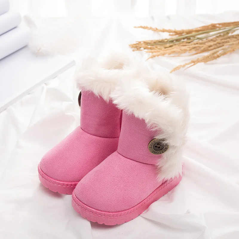 

Winter Baby Boys And Girls Shoes Kids New Fashion Snow Boots Warm Cotton Thick Buckle Strap Shoes Children Clothing