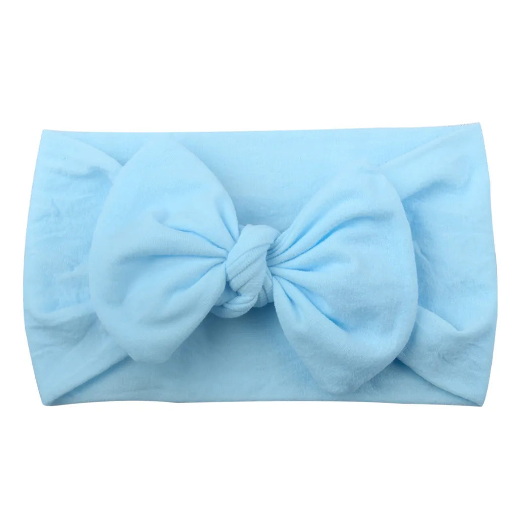 

Hot Sale Girls Baby Toddler Solid Headband Hair Band Bow Accessories Headwear Bowknot Print Cotton Stretchy Turban Headbands