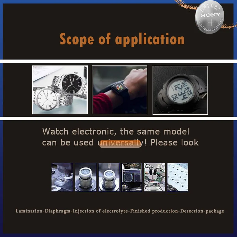 Кнопочные элементы питания SONY cr2032 оригинальные Литиевые Батарейки для часов с