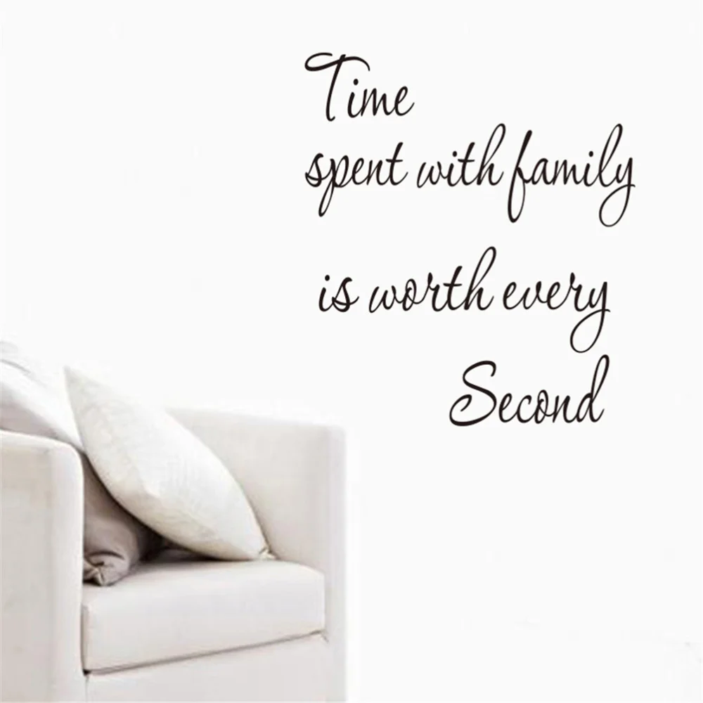 Time Spent with Family is Worth Every Second Wall Stickers Removable Art DIY Sticker Home Decal | Обустройство дома