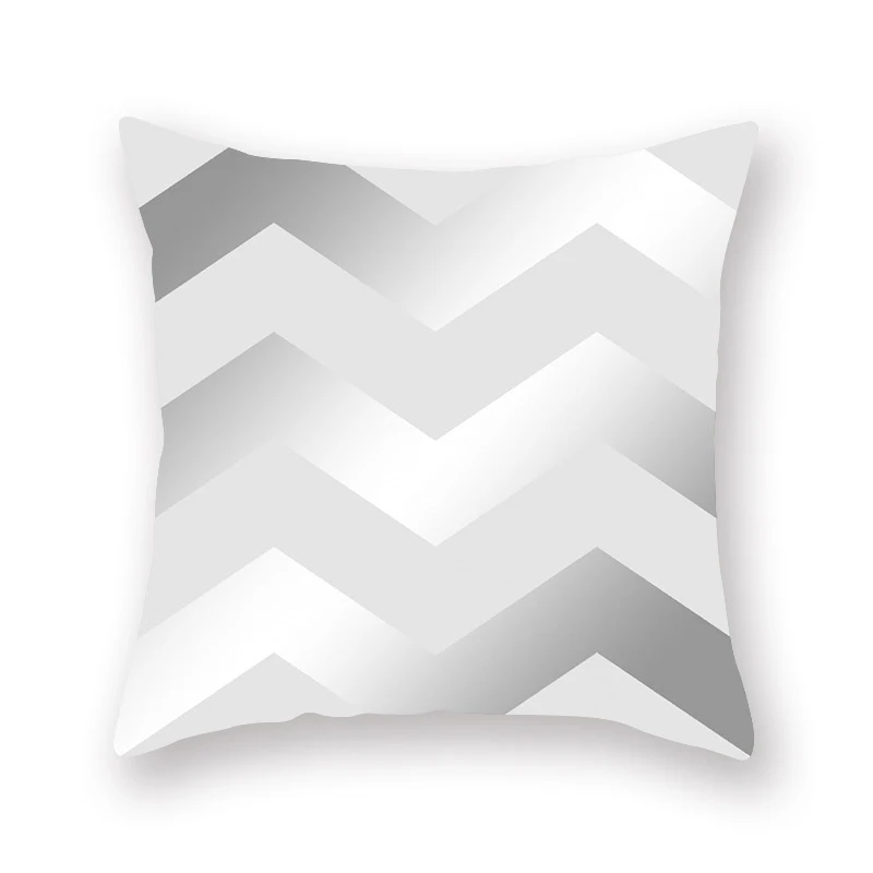 Geometric Peach Leather Pillowcase Silver Grey Color Cushion Covers For Car Office Sofa Bed Home Decoration Supplies | Дом и сад