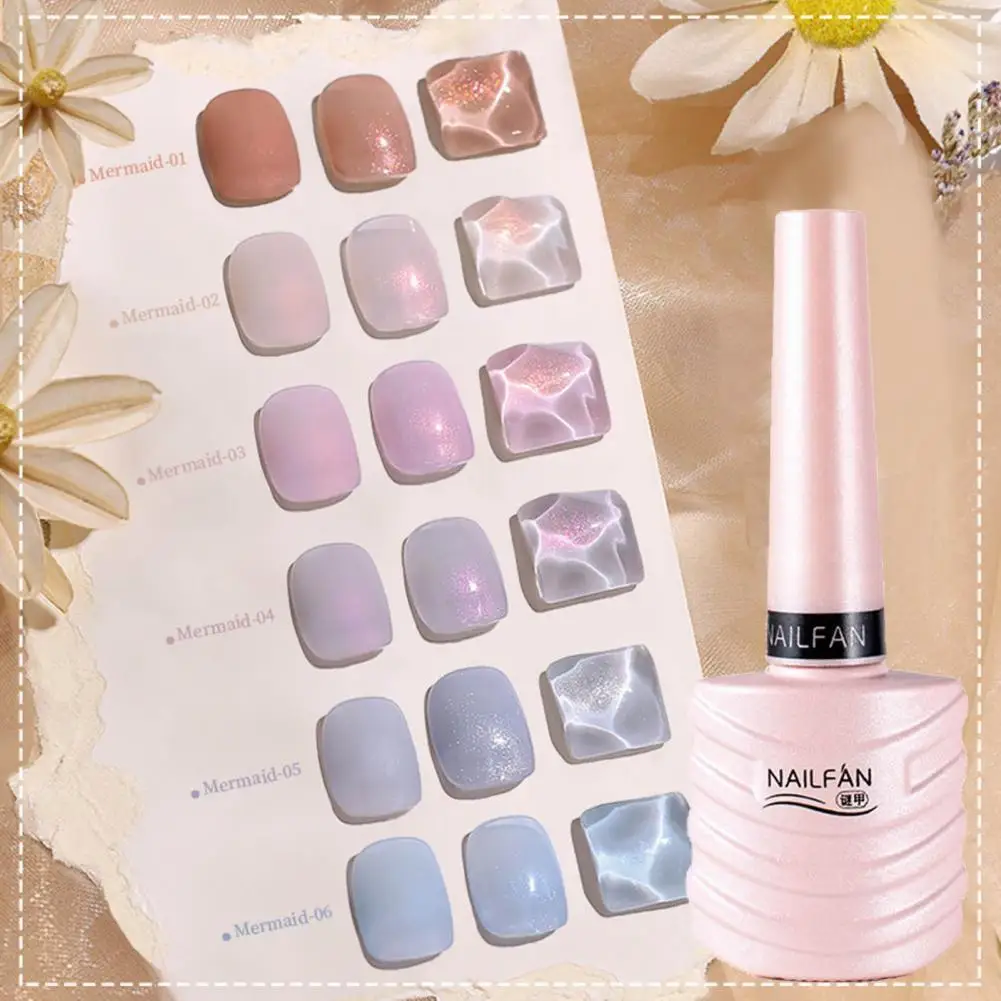 

10ml Mermaid Effect Nail Polish Aurora Light Multiple Colors Manicure Poly Soak Off Building Gel for Female