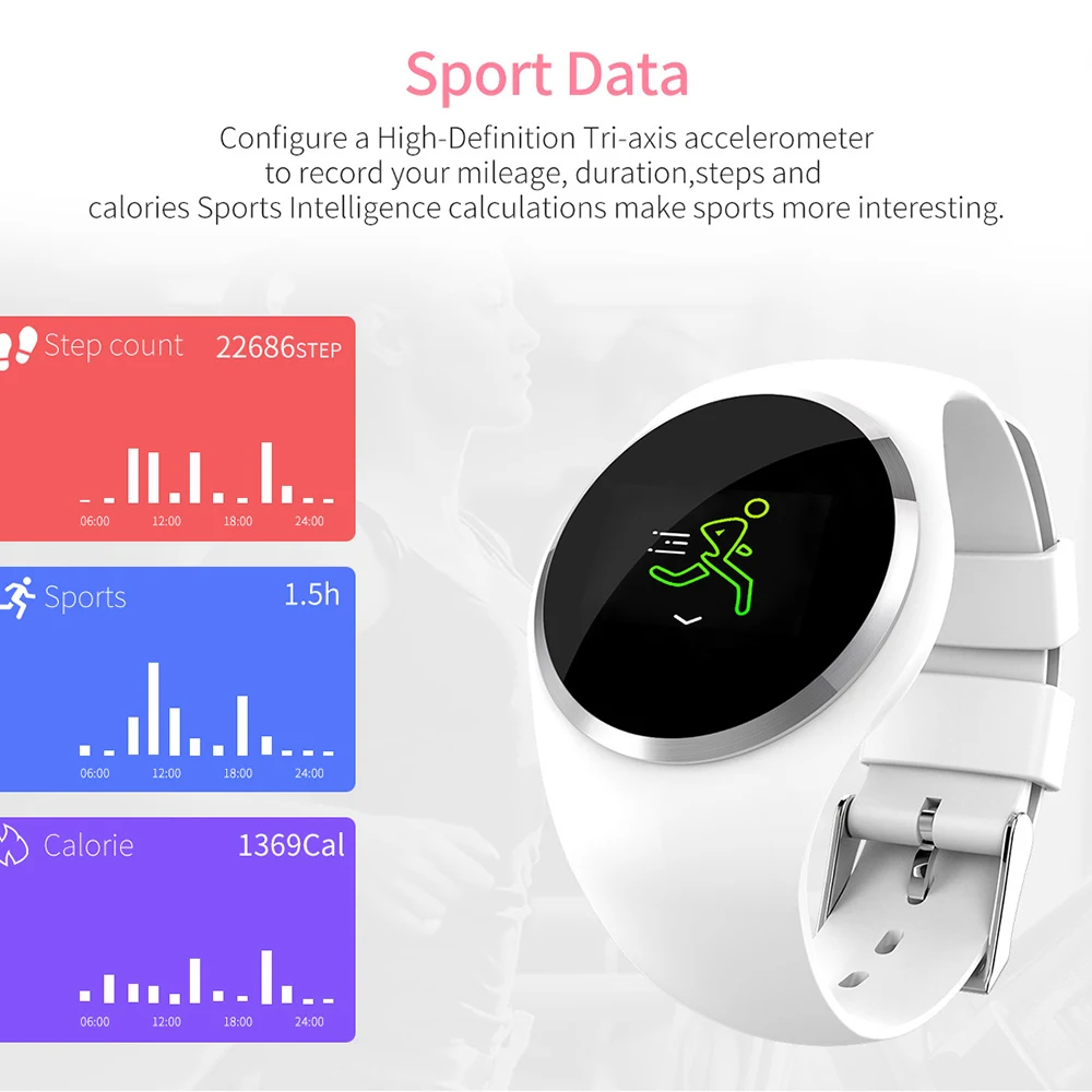 Модные Смарт-часы с монитором сердечного ритма и измерением артериального