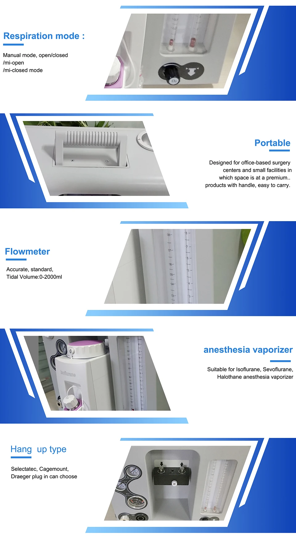 Uvet Veterinary Portable Anesthesia Machine stable and reliability adjustable easily for Veterinary equipment