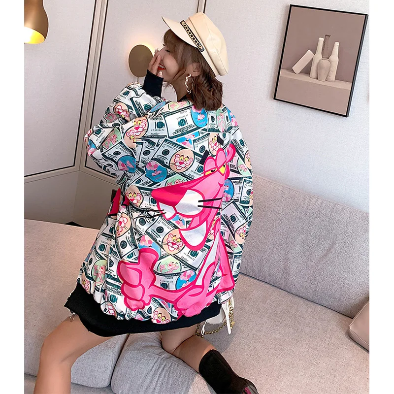 2019 зимние куртки с мультяшным принтом Модные женские парки новое поступление |