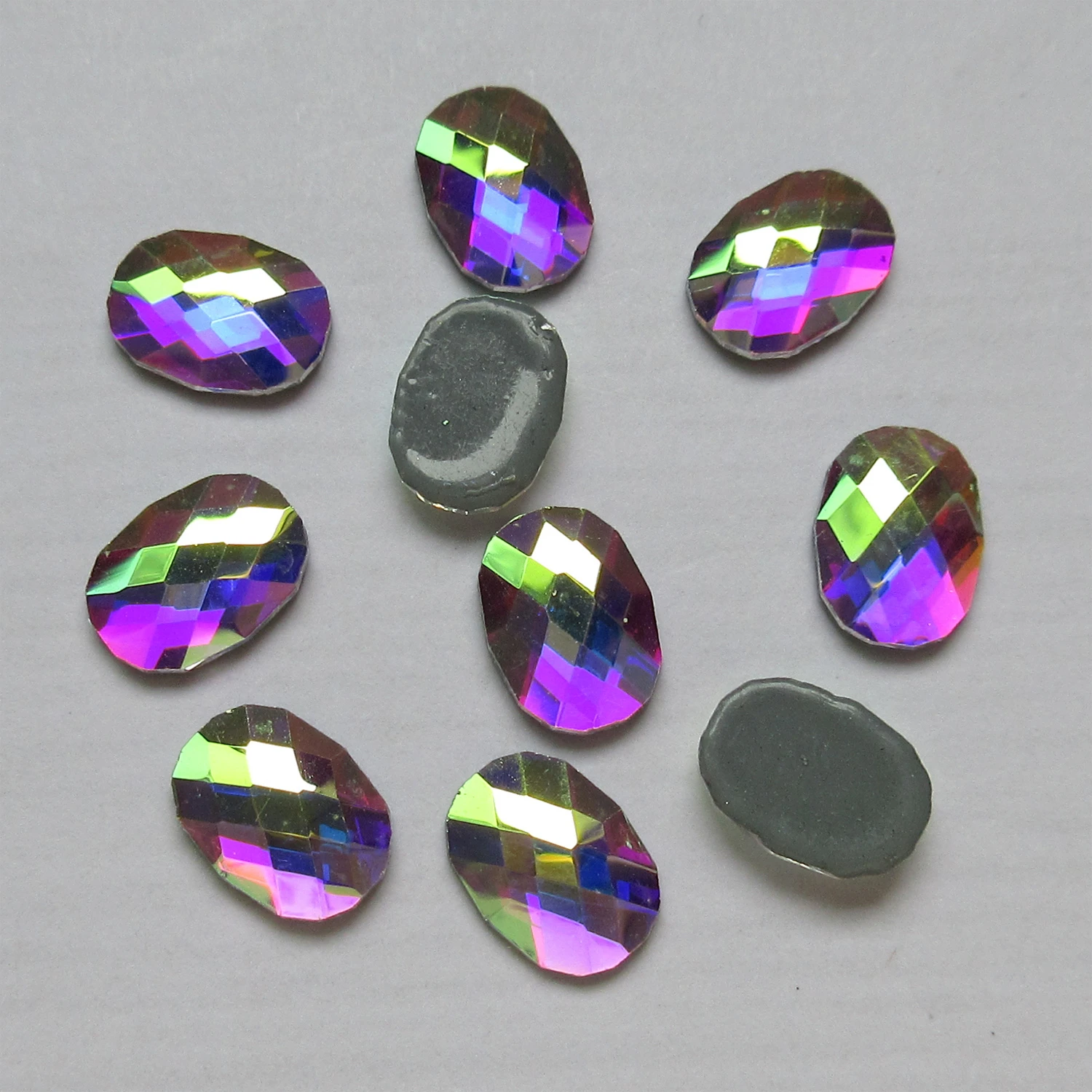 6x8 мм овальные сетка/шахматная доска с украшением в виде кристаллов AB Утюг на