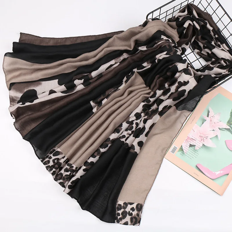 

2020 новые шорты испанского бренда с леопардовым принтом и юбкой в горошек шаль из вискозы шарф Для женщин высокое качество печати мягкий паш...