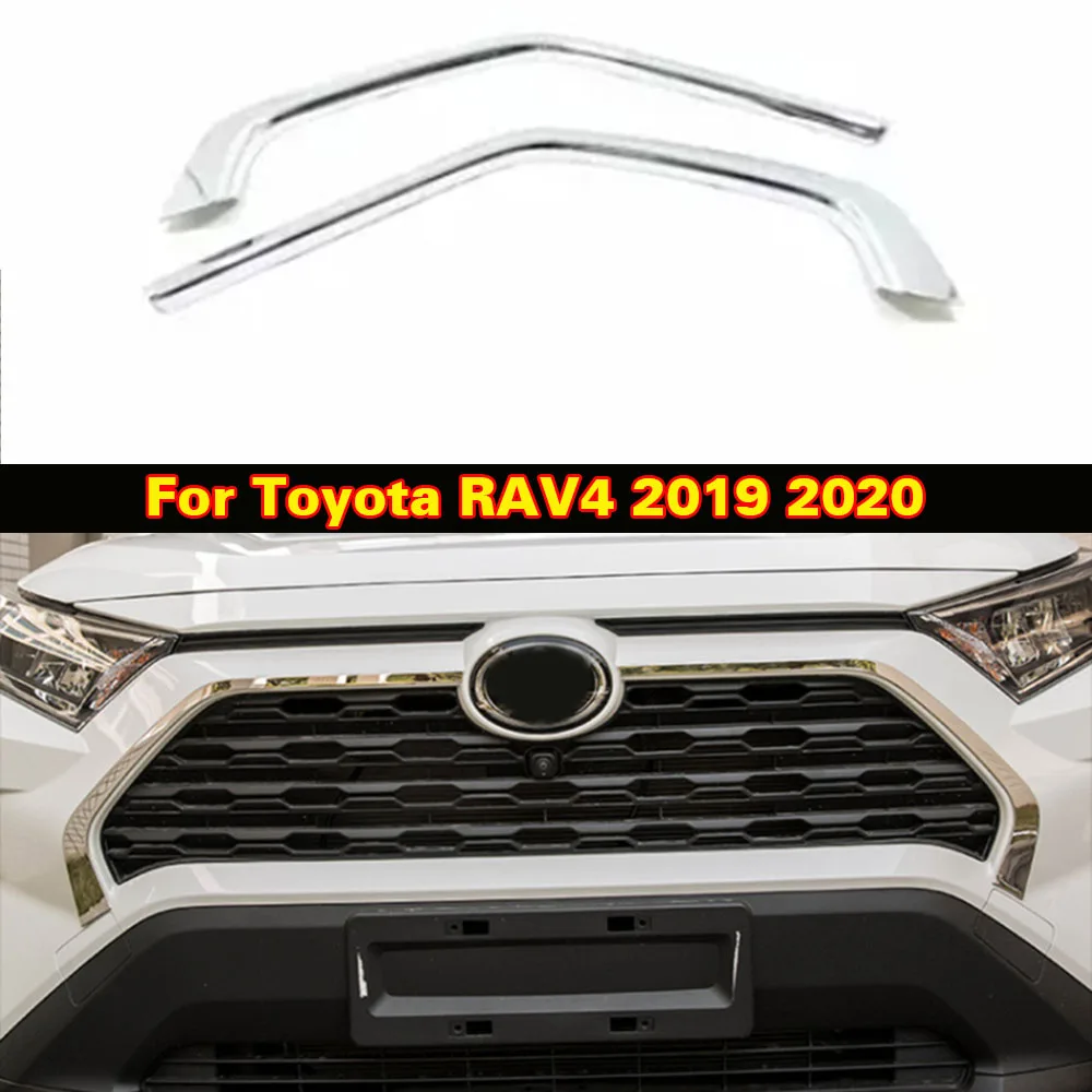 2 шт. передняя решетка декоративная накладка полоски для Toyota RAV4 2019 2020 стайлинга